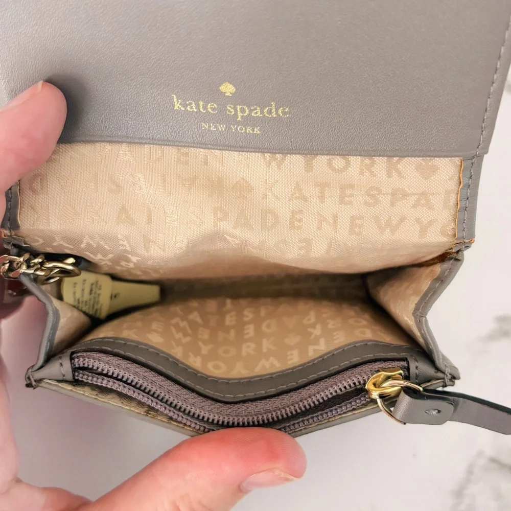 Kate Spade Gray‎ Wallet with Gold Accents